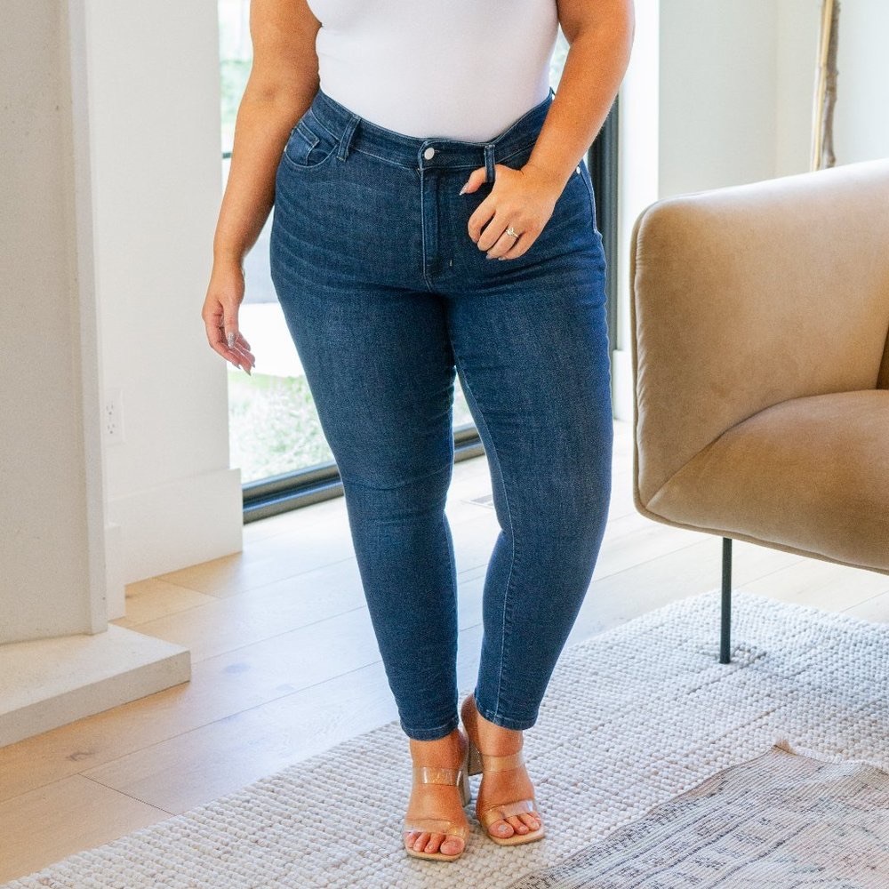 Addison Mid Rise Crinkle Ankle Skinny Jeans
